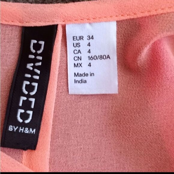 H&M PEACH DRESS SZ.4 EUC - Picture 5 of 6